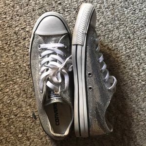 Sparkling silver converse